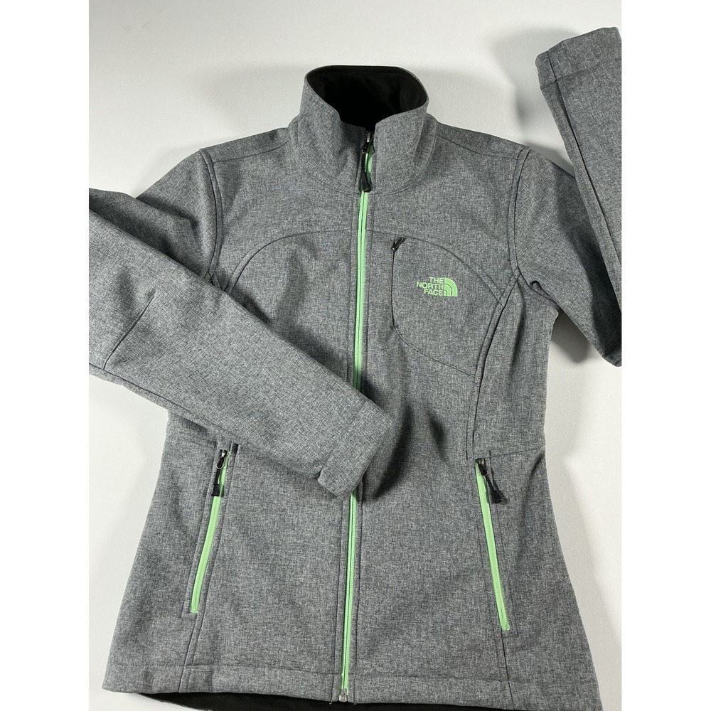 The North Face Apex Bionic Softshell Jacket Gray Neon Lime Green Women's Size S